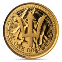 2024 Gold Barbados Trident Coin - 1/10 Troy Ounce, .9999 Pure