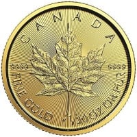 1/20th oz Gold Canadian Maple Leaf, .9999 Pure