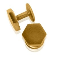 Gold Cufflinks - Modern Hexagons **Matte Finish** - 23 Grams, .9999 Fine 24K Pure