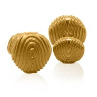 Gold Cufflinks - Grooved Golden Orbs **Matte Finish** - 24.8 Grams, .9999 Fine 24K Pure