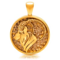 Gold Pendant - Capricorn **Hybrid Finish** - 16.4 Grams, 24K Pure
