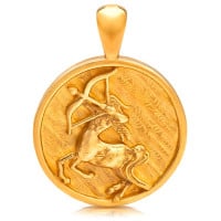 Gold Pendant - Sagittarius **Hybrid Finish** - 16.5 Grams, 24K Pure