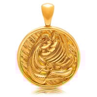 Gold Pendant - Aquarius **Hybrid Finish** - 17.4 Grams, 24K Pure