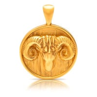 Gold Pendant - Aries **Hybrid Finish** - 17.6 Grams, 24K Pure