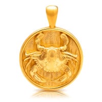 Gold Pendant - Cancer **Hybrid Finish** - 18.2 Grams, 24K Pure