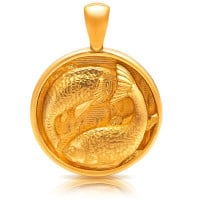 Gold Pendant - Pisces **Hybrid Finish** - 18.2 Grams, 24K Pure