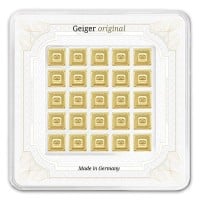 Geiger GOLD Bars - 25 x 1 Gram Multicard Pack .9999 Pure