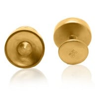 Gold Cufflinks - Propeller Points **Hybrid Finish** - 25.8 Grams, .9999 Fine 24K Pure