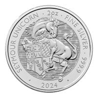 British Royal Mint Tudor Beasts; Seymour Unicorn - 2 Oz Silver Coin .9999 Pure