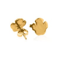 Gold Earrings - Rhino Footprint **Polished Finish** - 3.3 Grams, .9999 Fine 24K Pure