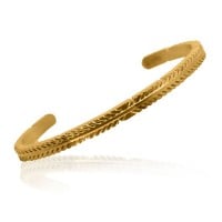 Gold Bangle - Embellished Tribal **Matte Finish** - 32.4 Grams, .9999 Fine 24K Pure