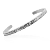 Platinum Bangle - Tribal Embellished **Matte Finish** - 35.8 Grams, .9995 Fine 24K Pure