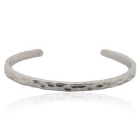 Platinum Bangle - Classic Hammered Cuff **Matte Finish** - 35.7 Grams, 24K Pure