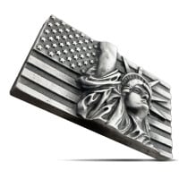 Liberty Flag Silver Bar - 3 Troy Ounce, .999 Pure