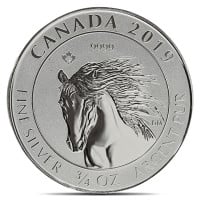 2019 3/4 Oz RCM Horse - Reverse Proof, .9999 Silver Coin