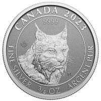 Royal Canadian Mint Coin - 3/4 Oz .9999 Silver Reverse Proof - 2023 Lynx