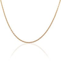 Gold Chain - 1 mm Round Cable Design - 46 cm (18.1") Length, 3.5 Grams 22k Gold