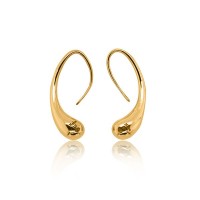 Gold Earrings - Water Droplet **Matte Finish** - 5.4 Grams, 24K Pure