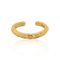Gold Ring - Textured Root **Polished Finish** - 5.7 Grams, .9999 Fine 24K Pure - Medium