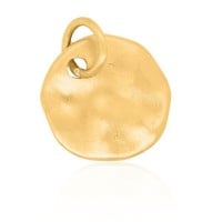 Gold Charm - Softly Hammered Disc **Matte Finish** - 6 Grams, .9999 Fine 24K Pure