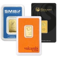 5 Gram Gold Bar, .9999 Pure (Brand our Choice)