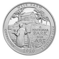 America the Beautiful - Weir Farm National Park for Art 5 Ounce .999 Silver