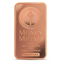 Copper BAR - MMX Design, 5 AVDP Oz, .999 Pure Copper