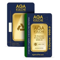 AgaBullion Gold Bar, 5 Troy Ounce, .9999 Pure in Assay Package