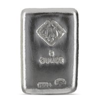 Johnson Matthey 5-oz Silver Bar (Poured), .999 Pure
