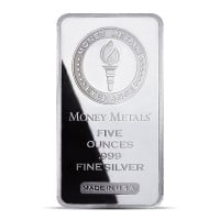 Money Metals Design Silver Bar - 5 Ounce .999 Pure (Minted)