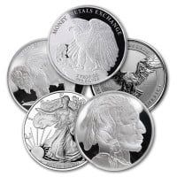Silver Round, Random Design - 5 Troy Ounce, .999 Pure Silver
