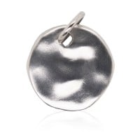 Platinum Charm - Softly Hammered Disc **Matte Finish** - 6.5 Grams, .9995 Fine 24K Pure