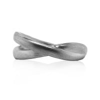 Platinum Ring - Modern Crossover **Matte Finish** - 6.5 Grams, .9995 Fine 24K Pure - Medium