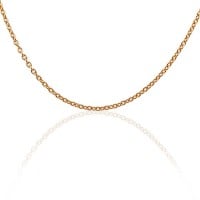 Gold Chain - 2.2 mm Round Cable Design - 46 cm (18.1") Length, 7.6 Grams 22k Gold