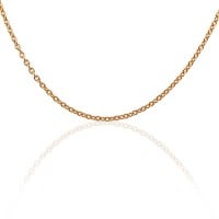 Gold Chain - 2.2 mm Round Cable Design - 46 cm (18.1") Length, 7.6 Grams 22k Gold