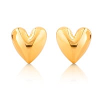 Gold Earrings - Sweetheart **Polished Finish** - 9.2 Grams, 24K Pure