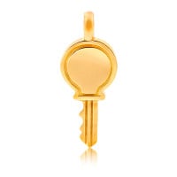 Gold Pendant - Key **Polished Finish** - 9.2 Grams, 24K Pure