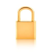 Gold Pendant - Lock **Polished Finish** - 9.2 Grams, 24K Pure