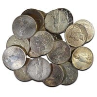 Peace Silver Dollars, No Grade, 90% Silver