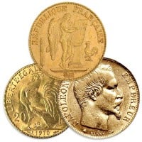 French 20 Franc Gold, Rooster/Napoleon, .1867 Ounce Gold Coin