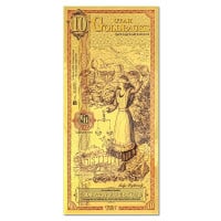 10 Utah Goldback - Justitia, 1/100th Troy Oz 24K Gold-Backed Bill