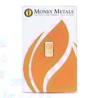 Money Metals Gold Bar, 1/2 Gram .9999 Pure in Assay Package