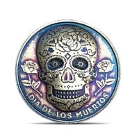 Day of the Dead 1/2 Oz Silver Round - Sugar Skull (Various Colors), Magnet - .999 Pure