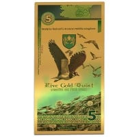 Ireland Kingdom of Breifne Goldback - 5 iQuint Gold Note, 1/200th Oz 24k Gold