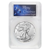 Silver American Eagle (2021) in Merry Christmas Capsule