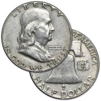 Pre-1965 FRANKLIN HALF DOLLARS - 90% Silver (.715 Oz of Silver for Every $1 Face Value)