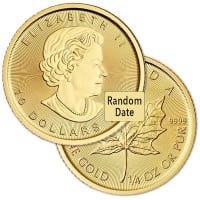 1/4 Oz Gold Canadian Maple Leaf Coin (Queen Elizabeth II - Random Date)