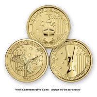 1/4 Ounce Perth Mint Gold Australian Coin (World War II Commemorative), .9999 Pure