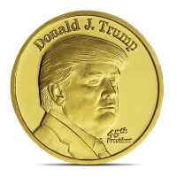 1/4 oz Donald Trump Gold Rounds, .9999 Pure