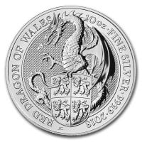 British Royal Mint Queen's Beast; Dragon - 10 Oz Silver Coin .9999 Pure